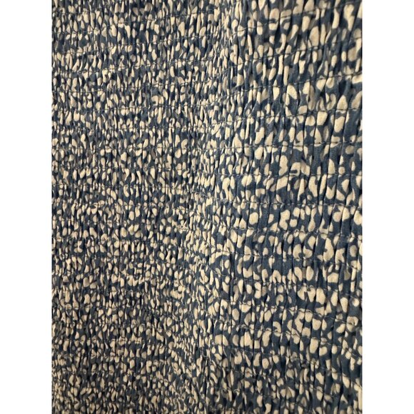 Blue & White Floral Print Long Sleeve Smocked Midi Dress By Prettygarden S - Picture 6 of 7